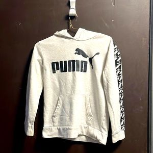 Off white Puma Large kids pullover hoodie.